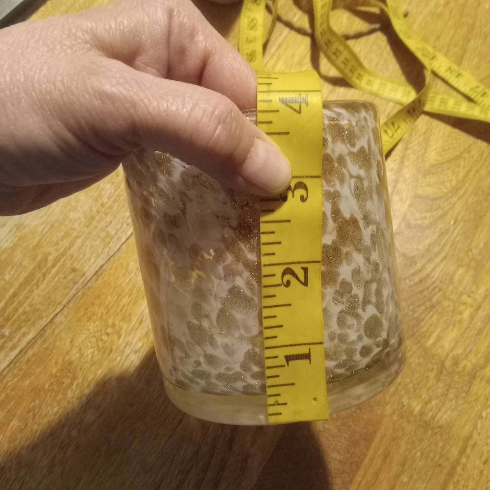 Pier 1 Imports Speckled Glass Candle Holder Shimmery White Gold